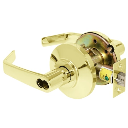 Best Grade 2 Classroom Cylindrical Lock, 15 Lever, SFIC Less Core, Bright Brass Finish, Non-handed 7KC37R15DS3605